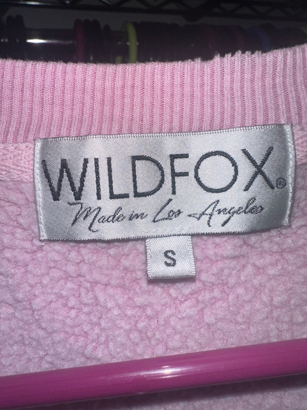 Wildfox Pink Crewneck Sweatshirt with Silver Label - Picture 2 of 2